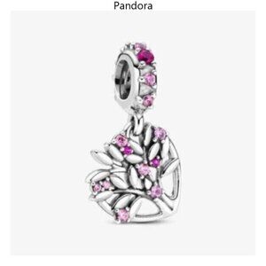 Pandora Pink Heart Family Tree Dangle Charm